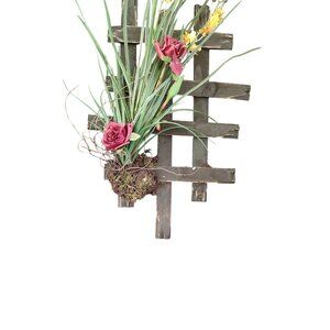 "1Set" Rustic Faux  Floral Wall Decor Vibrant Yellow and Red Faux Floral Accents